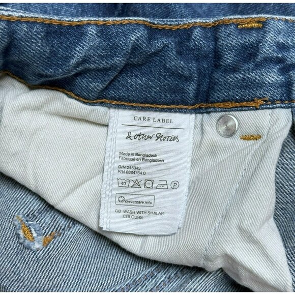 & Other Stories Paris Atelier High Waist Wide Leg Jeans Blue Medium Wash Size 26 - Picture 9 of 11